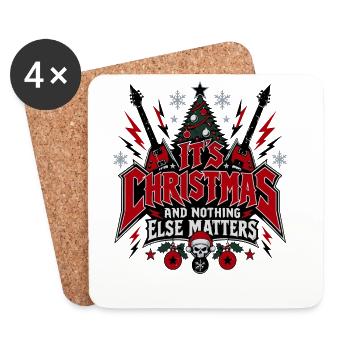 It's Christmas – Heavy Metal Humor - Untersetzer (4er-Set) - Weiß - Vorne