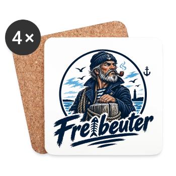 Fischkopp Freibeuter. Wat mutt, dat mutt. - Untersetzer (4er-Set) - Weiß - Vorne
