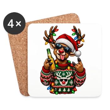 Ugly Christmas - Untersetzer (4er-Set) - Weiß - Vorne
