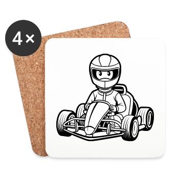 Go-Kart - Untersetzer (4er-Set) - Weiß - Vorne