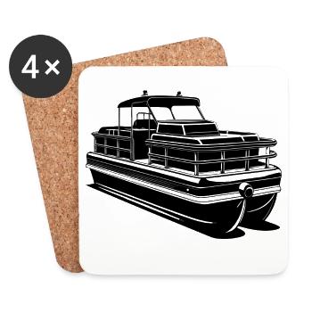 Pontonboot - Untersetzer (4er-Set) - Weiß - Vorne