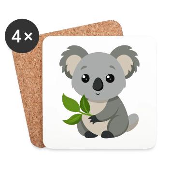Baby-Koala - Untersetzer (4er-Set) - Weiß - Vorne
