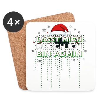 Lasst Mich Durch Ich Bin Admin Informatiker Xmas - Untersetzer (4er-Set) - Weiß - Vorne