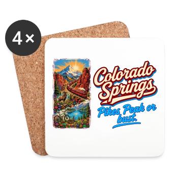 Colorado Springs Retro Vintage Pikes Peak Design - Untersetzer (4er-Set) - Weiß - Vorne