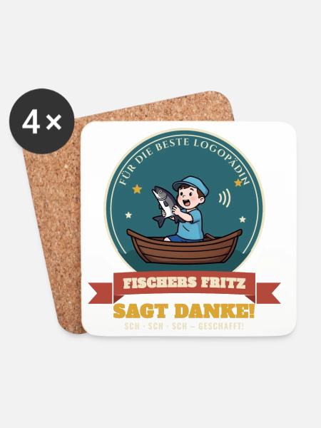 Logopädin – Danke Geschenk Abschied Zungenbrecher - Untersetzer (4er-Set) - Weiß