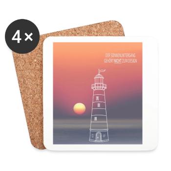 Der Sonnenuntergang gehört nicht zum Design - Untersetzer (4er-Set) - Weiß - Vorne