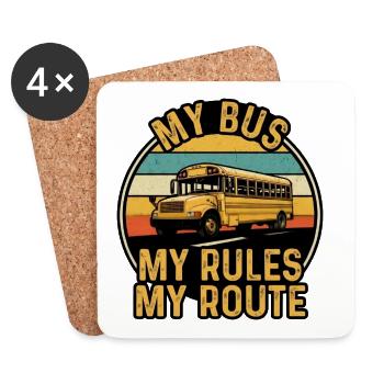 Mein Bus bestimmt meine Route - Untersetzer (4er-Set) - Weiß - Vorne
