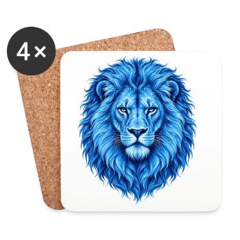 Löwe blaue Löwen aus Afrika König der Tiere - Untersetzer (4er-Set) - Weiß - Vorne