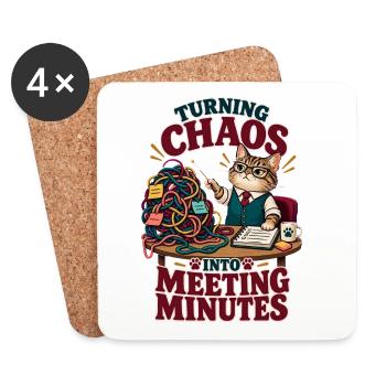 Turning Chaos Into Meeting Minutes Im Büro - Untersetzer (4er-Set) - Weiß - Vorne