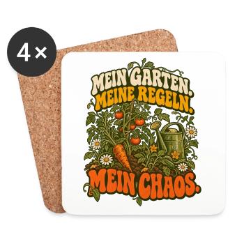 Mein Garten Meine Regeln Mein Chaos - Untersetzer (4er-Set) - Weiß - Vorne