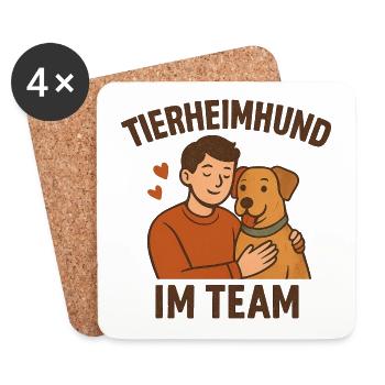 Geschenk zur ersten Hundeadoption aus dem Tierheim - Untersetzer (4er-Set) - Weiß - Vorne
