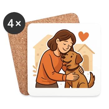 Geschenk für frischgebackene Tierheimhund-Halter - Untersetzer (4er-Set) - Weiß - Vorne