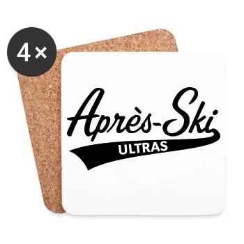 Après-Ski – Ultras (Schriftzug Apres Ski / Black) - Untersetzer (4er-Set) - Weiß - Vorne