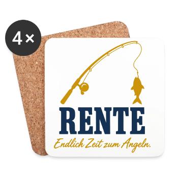 Rente Angeln – Lustiges Rentengeschenk - Untersetzer (4er-Set) - Weiß - Vorne