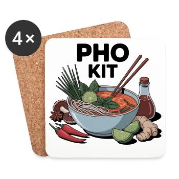Pho Kit Lustige Nudelsuppenliebhaber - Untersetzer (4er-Set) - Weiß - Vorne