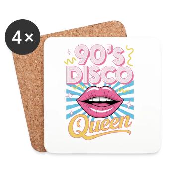 90er Jahre Disco Queen Retro Dance Party Nostalgie - Untersetzer (4er-Set) - Weiß - Vorne