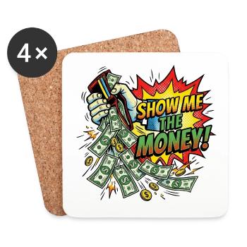 Show_me_the_money - Untersetzer (4er-Set) - Weiß - Vorne