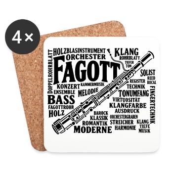 Fagott Orchester Klang Und Moderne Musik - Untersetzer (4er-Set) - Weiß - Vorne