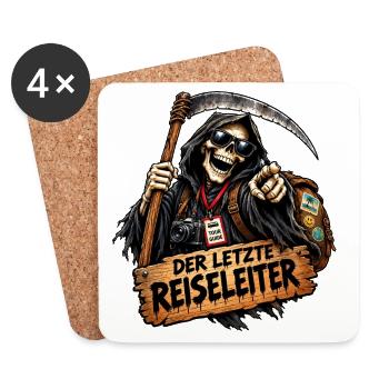 Der Letzte Reiseführer  - Untersetzer (4er-Set) - Weiß - Vorne