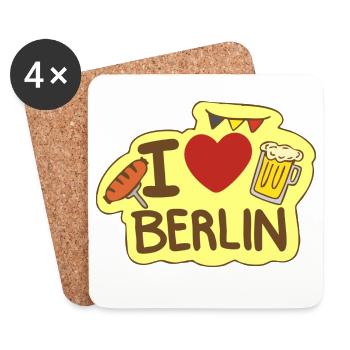 Ich liebe Berlin - Untersetzer (4er-Set) - Weiß - Vorne
