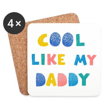 Cool wie mein Papa - Untersetzer (4er-Set) - Weiß - Vorne