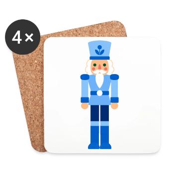 Nussknacker blau Weihnachten - Untersetzer (4er-Set) - Weiß - Vorne