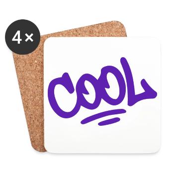Coole Grafiti Purple Urban Lettering - Untersetzer (4er-Set) - Weiß - Vorne