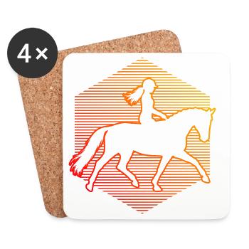 Geschenkidee für eine Springreiterin mit Reitsport - Untersetzer (4er-Set) - Weiß - Vorne