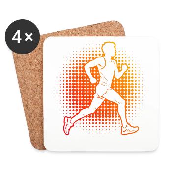 Geschenkidee für einen Running mit Marathonlaufen - Untersetzer (4er-Set) - Weiß - Vorne