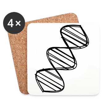 DNA Doppelhelix handgezeichnet - Untersetzer (4er-Set) - Weiß - Vorne
