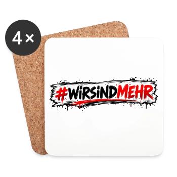 #WIRSINDMEHR Graffiti Protest - Untersetzer (4er-Set) - Weiß - Vorne