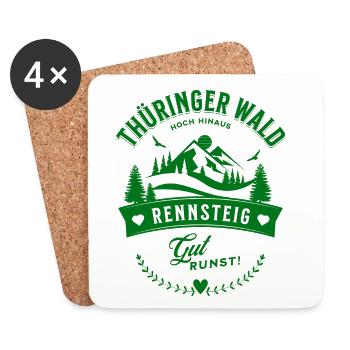 Thüringer Wald Hoch Hinaus Rennsteig Gut Runst - Untersetzer (4er-Set) - Weiß - Vorne