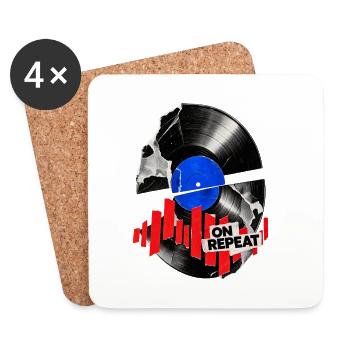 Vinyl Kollage On Repeat - Untersetzer (4er-Set) - Weiß - Vorne