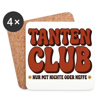 Tantenclub – Nur mit Nichte oder Neffe - Untersetzer (4er-Set) - Weiß - Vorne