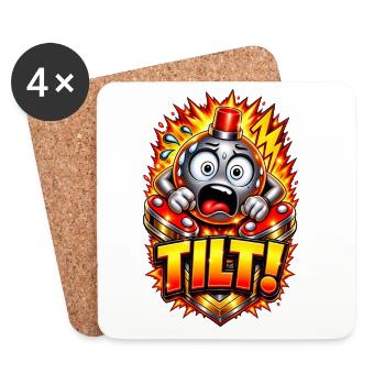 Tilt! Pinball Multiball  - Untersetzer (4er-Set) - Weiß - Vorne