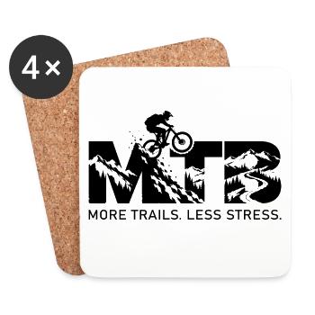 MTB Leidenschaft – Mountainbike & Outdoor offroad - Untersetzer (4er-Set) - Weiß - Vorne