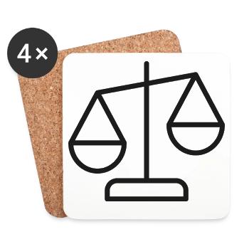 Justice Scales Liniensymbol - Untersetzer (4er-Set) - Weiß - Vorne