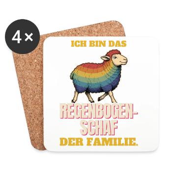 Ich bin das Regenbogenschaf der Familie - Untersetzer (4er-Set) - Weiß - Vorne