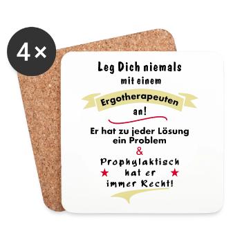 ergotherapeut - leg dich niemals mit einem ergo  - Untersetzer (4er-Set) - Weiß - Vorne