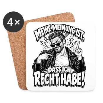 Meine Meinung: Recht Habe Ich - Untersetzer (4er-Set) - Weiß - Vorne