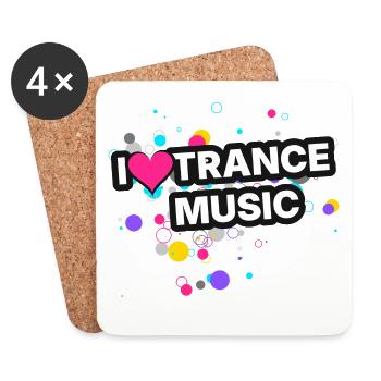 I Love Trance Music - Colour Splash - Untersetzer (4er-Set) - Weiß - Vorne