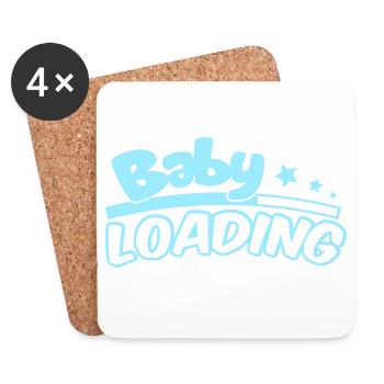 Baby Loading Logo in Sky Blue - Untersetzer (4er-Set) - Weiß - Vorne