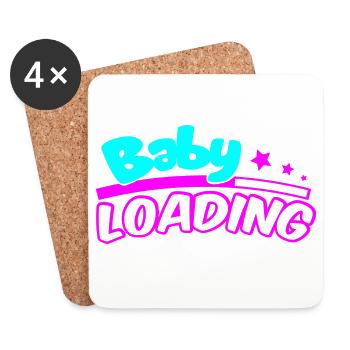 Baby Loading Neon Logo - Untersetzer (4er-Set) - Weiß - Vorne
