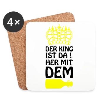 Königliche Silhouette Bier - Untersetzer (4er-Set) - Weiß - Vorne