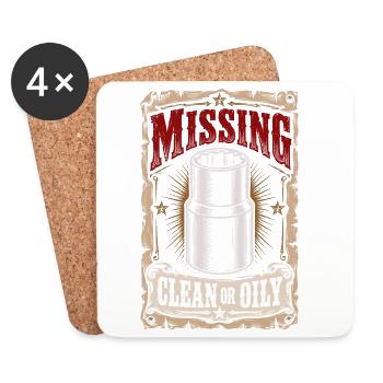 Missing clean or oily Car lover car guy mechanic - Untersetzer (4er-Set) - Weiß - Vorne