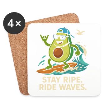 Stay ripe, ride waves - Untersetzer (4er-Set) - Weiß - Vorne
