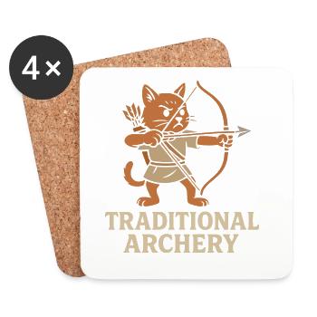 Traditional Archery - Untersetzer (4er-Set) - Weiß - Vorne