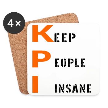BÜRO-KPI-MITARBEITER - Untersetzer (4er-Set) - Weiß - Vorne