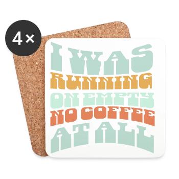 Kaffee- und Energietext - Untersetzer (4er-Set) - Weiß - Vorne