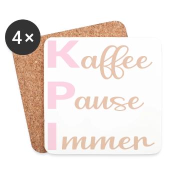 Büro Kaffee Sprüche - Untersetzer (4er-Set) - Weiß - Vorne